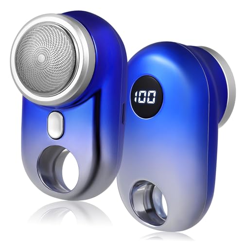 Mipcase Mini Afeitadora Eléctrica para Hombres Portátil y Recargable con Motor Potente Diseño Compacto Ultraligero Azul Degradado para Viaje Oficina y Uso Diario