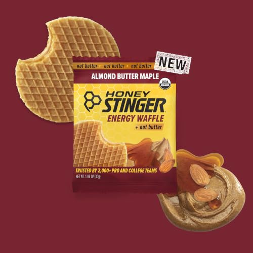 Image of Honey Stinger Organic Almond Butter Maple Waffle, Energy Stroopwafel for Exercise, Endurance and Performance, Sports Nutrition for Home & Gym, Pre and Post Workout, 16.96 Ounce (Pack of 16)