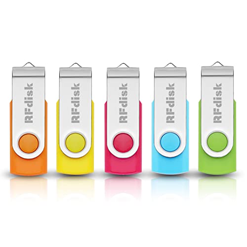 Rfdisk Flash Drive 32Gb Thumb Drive 5 Pack Usb Flash Drive 32G Swivel Drive Usb Drive Bulk Memory Stick Swivel Pen Drive Thumb Drives Portable Jump Drive Zip Drives For Data Storage Colorful #TOP16