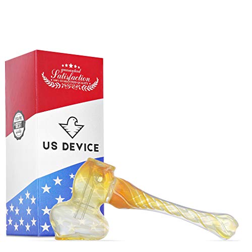 Glass Water Hammer Bub with a Carb 5 inch Yellow