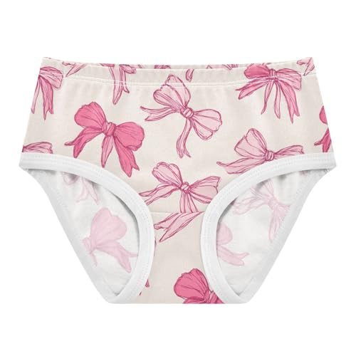 Wusikd Pink Bows (5) Girls' Underwear Cotton Girls Briefs Soft Toddler Underwear 2T