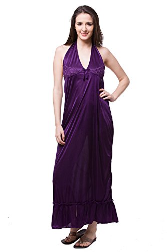 Image of Fasense Women's Satin Maxi Casual Regular Nightgown