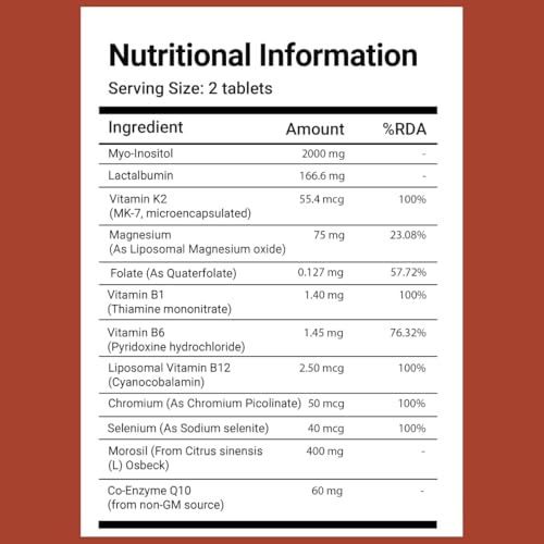 Image of PCOS Care Tablets | Myo-Inositol with α-Lactalbumin for Enhanced Absorption | With Liposomal Magnesium and B12 | Supports Weight Management & Fertility