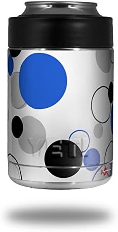 Lots of Dots Blue on White - Decal Style Skin Wrap fits Yeti Rambler Colster and RTIC Can (Cooler NOT Included)
