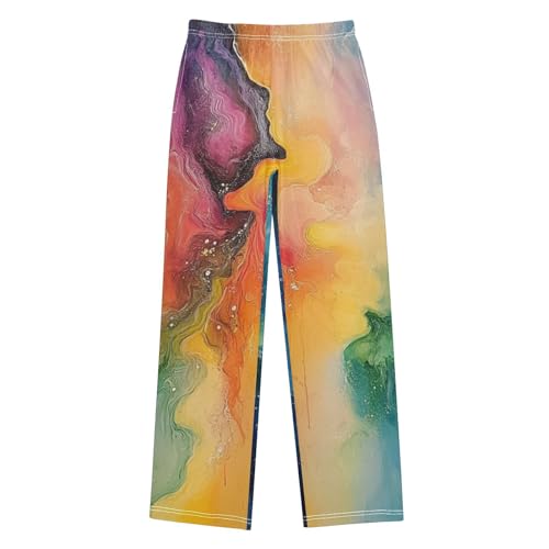 Boys' Pants Ombre Color Pigments Long Bottoms Jogger Pants Elastic Waist Trousers with Pockets S-XL