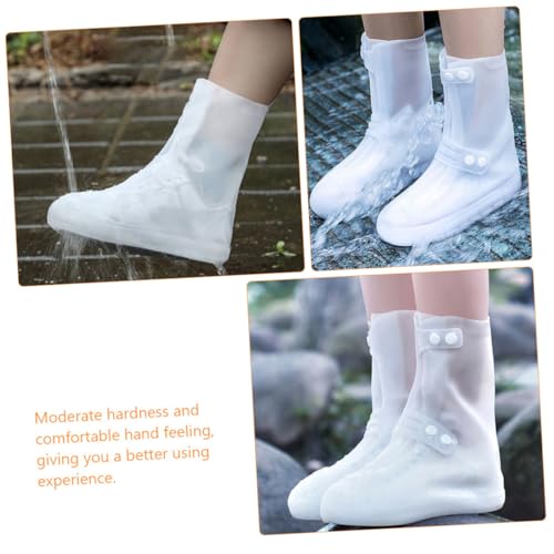 Cubiertas impermeables para calzado de silicona y PVC, 1 par, blancas, para exteriores, talla 3X-Large, marca LIOOBO miniatura 6