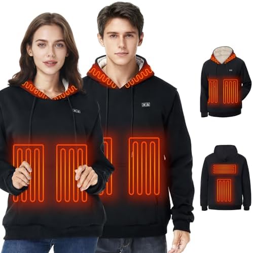 Heated Hoodie for Men Women,Pullover Heated Sweatshirt with 6 Hea...