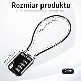 2 sztuki 4-cyfrowy zamek szyfrowy z linką drucianą 18 cm, wysoki poziom bezpieczeństwa, zamek szyfrowy, do walizki, do walizki, do bagażu, skrzynki narzędziowej, zabezpieczenia kasku, 2 szt
