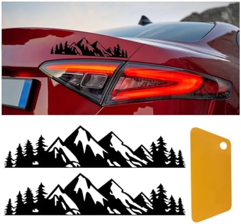 Amazon.com: Snow Mountain Tree Sticker Decal, 7 Inch Mountains Graphic ...