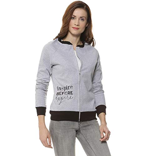 Campus Sutra Women Printed Zipper Sweatshirt