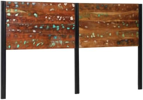 Tête de lit en bois recyclé et fer