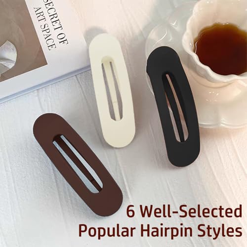 Flat Hair Claw Clips - 6 Pack Duckbill Hair Clips Ergonomic Curved for Fine Curly Hairs, Curved Design Clips for Lying, Driving, 2 Style Beach Tropical Party Banana Hairs Clip for Lying - Image 4