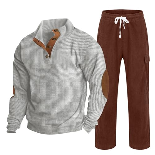 Jogging Homme Chic 2 Pièces Sport Hiver Coton Ensemble Sweat-Shirt et Pantalon