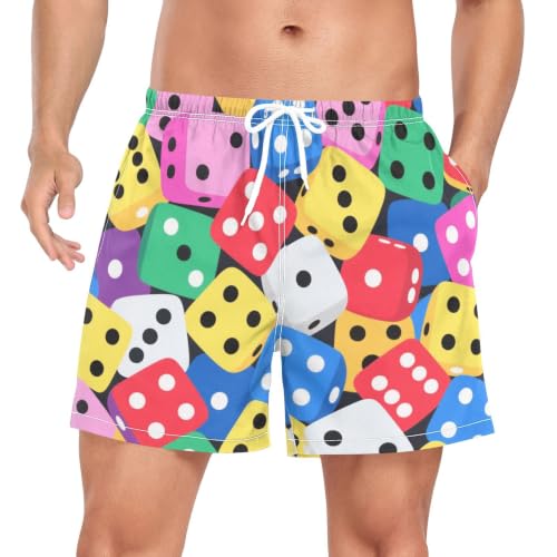 Bañador colorido de dados con secado rápido para playa de hombre