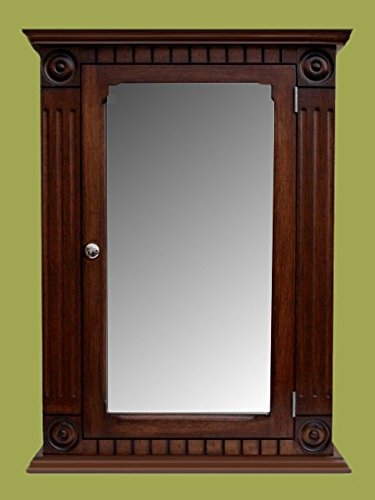 Dijkoo Rosette Dark Walnut/Recessed Medicine Cabinet/Solid Wood & Handmade