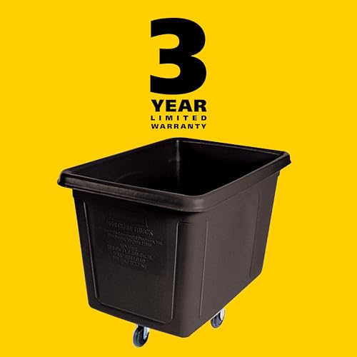 Image of Rubbermaid Commercial Products Bulk Cube Truck with Wheels, Black, Transport up to 600 lb. of Waste /Laundry /Linen /Supply /Packaging Material for Hospital /Hotel /School