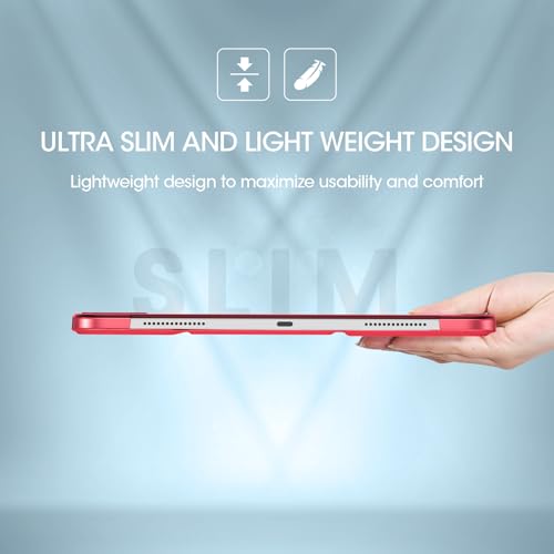 ProCase for iPad Pro 13 Inch Case M5 2025/ M4 2024, Smart Cover iPad Pro M5 M4 Case 13 Inch, Slim Stand Translucent Hard Shell Back, Supports Touch ID, Auto Wake/Sleep -Red by ProCase - Used condition - Image 9