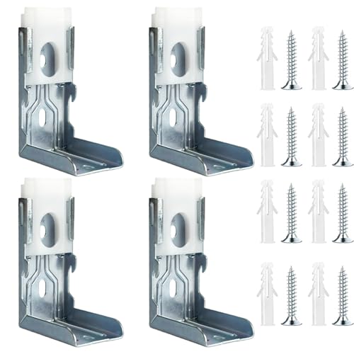 4 Pack Zebra Shades Mounting Brackets Window Treatment Repair Kit - Heavy Duty Metal Blinds Bracket Support for 1-1/2(38mm) Zebra Shades and Blinds