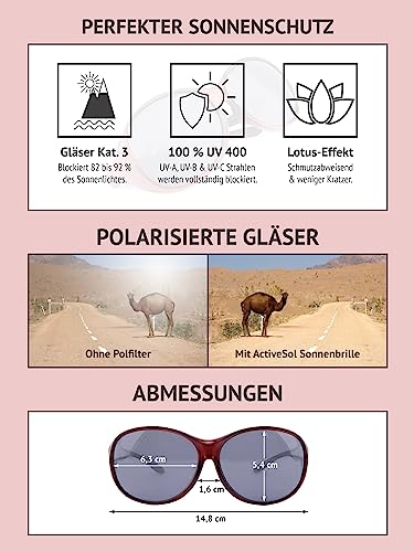 Fahrradbrille für Brillenträger ActiveSol Überzieh-Sonnenbrille