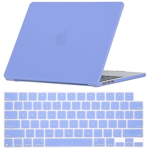 Se7enline Compatible with 2021-2024 MacBook Pro 14 inch Case Hard Shell Laptop Cover for 14-inch MacBook Pro Model A2442 A2779 A2918 A2992 A3112 A3401 M4 M3 M2 M1&Keyboard Skin, Serenity Blue Cover