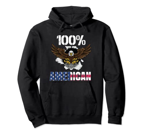 100% American Proud USA Apparel Patriotic 4 luglio Eagle Felpa con Cappuccio