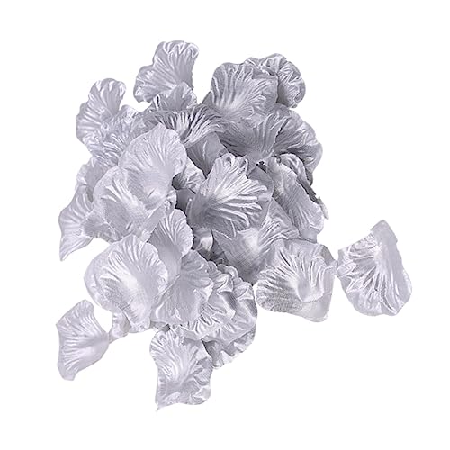 MAGICLULU Lot de 100 Pétales De Rose Artificiels Argentés Réutilisables pour Décoration De Mariage Centres De Table De Fête