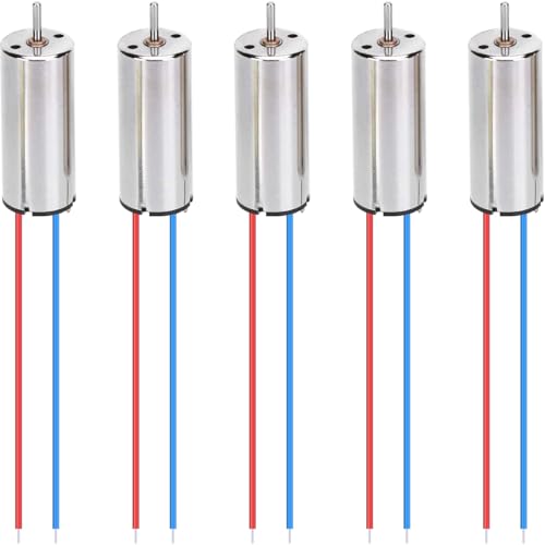 JYUDAUFU 5 Stück kernloser Motor DC 3-5V 8.5 mm × 20 mm 0.15A 35000-50000 RPM Vibrations-Hohlraummotor für DIY/Test/RC Spielzeug/Drohne/Quadcopter
