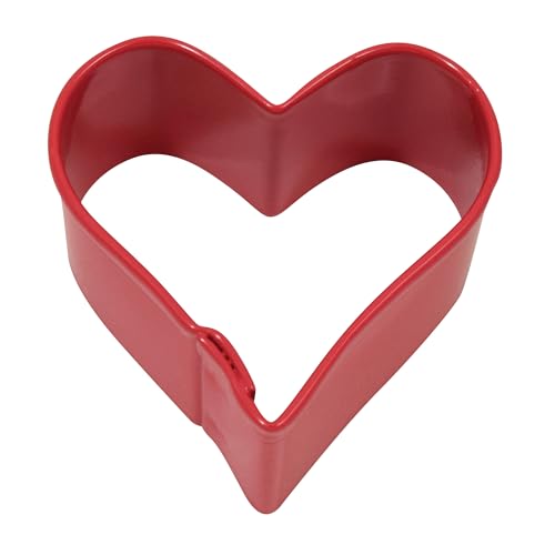 R&M Mini Heart 1.5" Red Cookie Cutter - Valentine’s Day & Love Baking Tool for Cookies, Fondant & Crafts