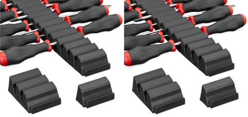Image of Ernst Manufacturing Screwdriver Pro - Modular Screwdriver Organizer for 13 Tools with Anti-Slip Base, Black - Made in the USA (Pack of 2)