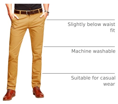 Image of Match Mens Regular-Fit Casual Flat Front Chino Pants