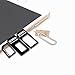 Samdi Sim Card Adapter Kit Includes Nano Sim Adapter - Micro Sim Adapter - Needle - Storage Sleeve (Sim Card Holder), Easy to Use and Storage, Don't Lose Them (Black)