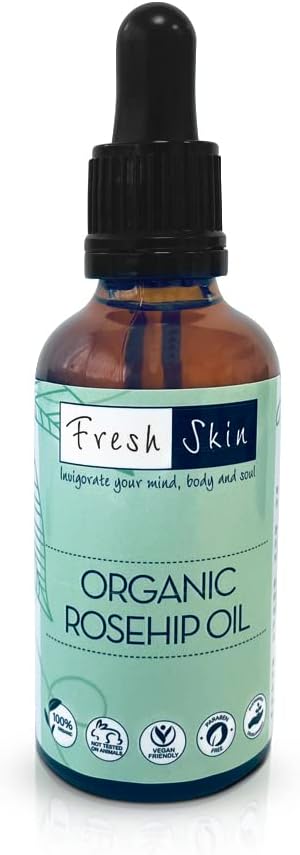 Freshskin Beauty LTD | Organic Rosehip Seed Oil 50ml - Pure and Natural, Certified Organic, Vegan, Cold Pressed, Hexane Free, No GMO