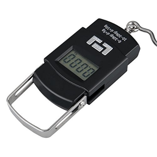 WINOMO Balança de bagagem digital com tela de LCD de 50kg/ 10g e gancho (preto)