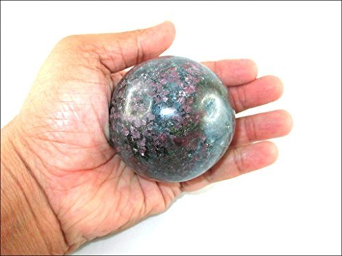 Jet Ruby Kyanite 45-50 Mm Ball Sphere Gemstone Hand Carved Crystal Altar Healing Devotional Focus Spiritual Chakra Jet International Crystal Therapy Booklet Image Is Just A Reference #TOP5