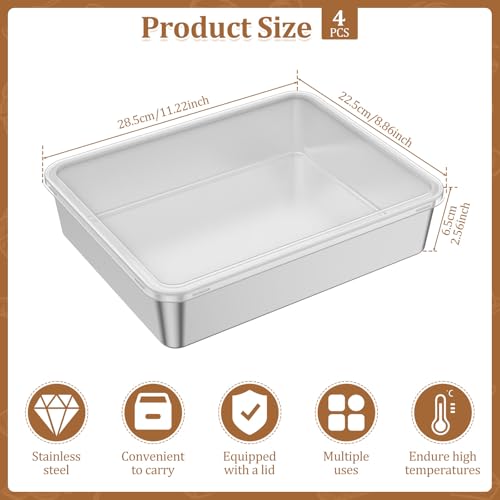 Plaque de cuisson rectangulaire anti-gaspillage avec couvercle pour gâteau