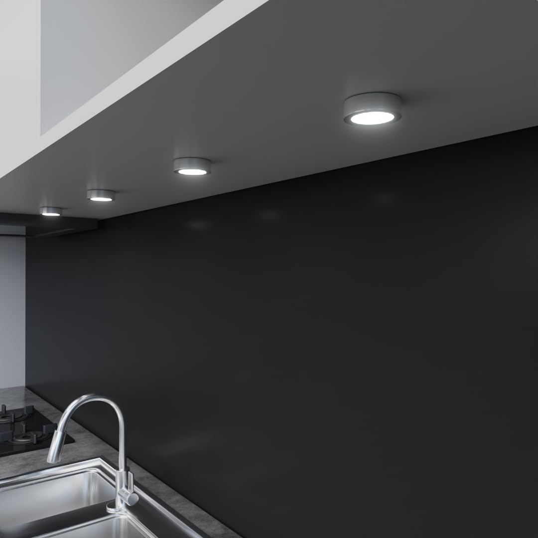 Bright Source LED Circular Cabinet Cupboard Unit Shelf Light, Satin Nickel, 2.5W, 220lm, 3CCT Switchable 3000K 4000K 6000K - Image 3