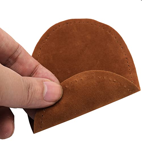 ZUPAYIPA 2Pcs Sew-On Fabric Oval Elbow Knee Patches Sweater Trousers Repair Patches Craft Supply Sewing Appliques (Suede Fabric,Brown)