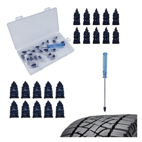 Image of 20PCS Car Tire Repair Screw Nails, Self-Service Rubber Screws with Screwdriver for Car, Motorcycle, ATV, Truck (Blue)