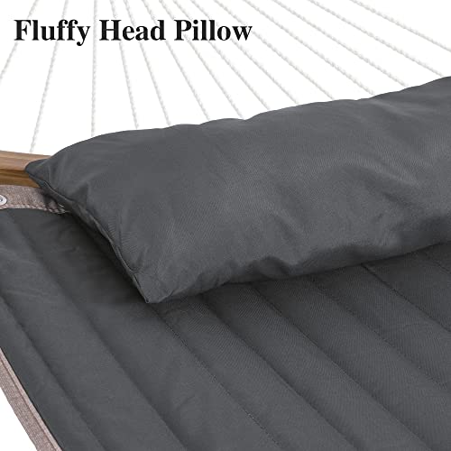 Image of SUNCREAT Double Hammock with Curved Spreader Bar, Dark Gray