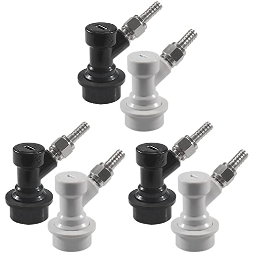 Ball Lock Keg Quick Connect Keg Connector Ball Lock Fittings with Swivel Nuts 3/16“ for liquid hose 5/16” for gas hose Used for Corny Ball Lock Keg by PERA