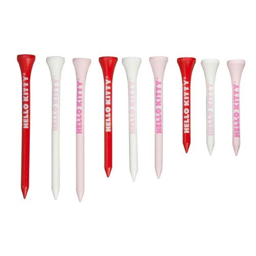 Hello Kitty Golf Wood Tee Combo, 2-1/8 + 2-3/4 + 3-1/4-Inch (30 pc., 10 pc Each)