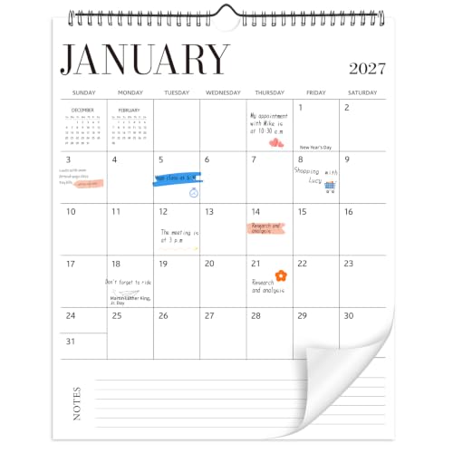 2027 Wall Calendar, 18 Months 14.5" × 11.8" for Home, School & Office