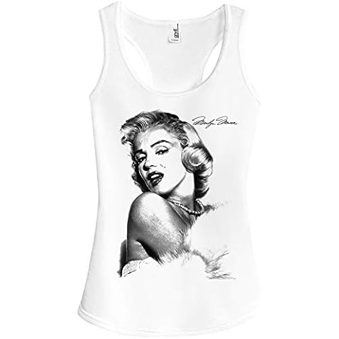 URBAN SHAOLIN Women's Marilyn Monroe White Sports Vest Top, Medium, White Cover