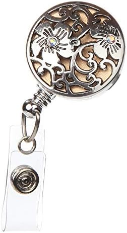 Fashion Retractable Badge Reel - 32" Cord With Swivel Clip For ID Cards