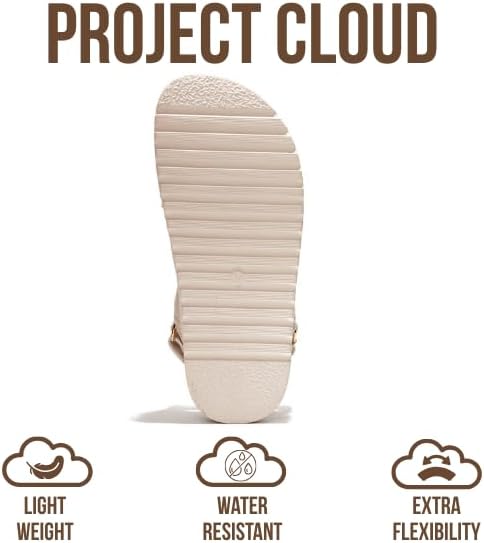 Project Cloud Wedge Sandals for Women - Memory Foam & Open Toe Platform - Non-Slip Beach Essentials Wedges Platform Sandals for Women 2026 (Ginevra, Bone, 8) - Image 5