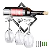 ✔Alta Calidad: El soporte para copas de vino está hecho de hierro de alta calidad, que no es fácil de doblar, lo que puede prevenir eficazmente que se doble o deforme durante el transporte y el montaje.