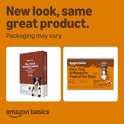 Amazon Basics Preventative Flea, Tick & Mosquito Topical Treatment for Large Dogs (21-55 pounds), 6 Count, Packaging May Vary - Image 3