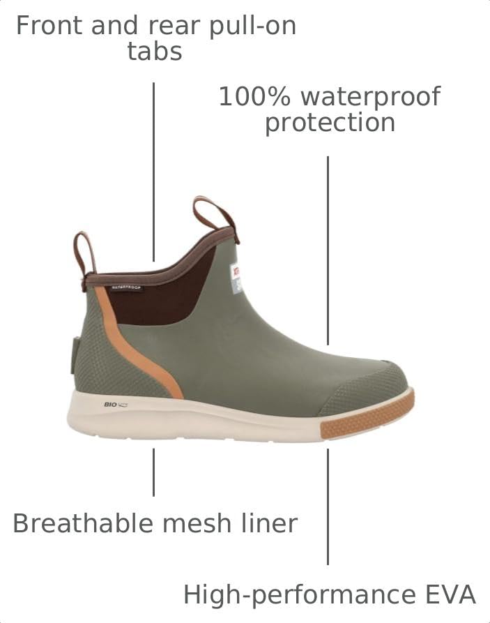 Image of XTRATUF Men's Ankle Deck Boot Sport, Olive, Size 9(M)