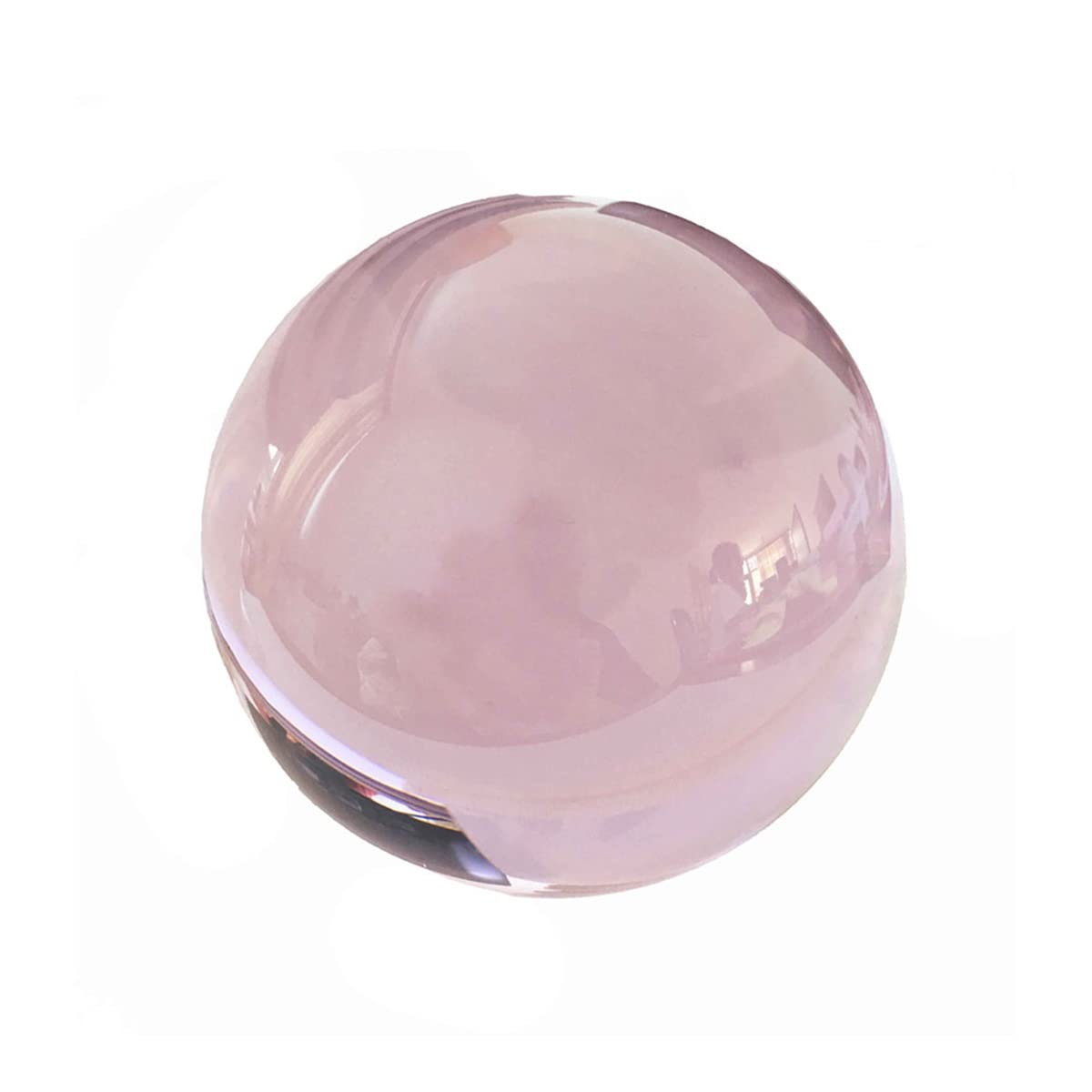 Cristal de meditación Natural Bola de Cristal de Cuarzo Rosa de 30 mm-100 mm, for la decoración del hogar Piedra de Cristal (Color : 80mm, Size : Crystal Base)