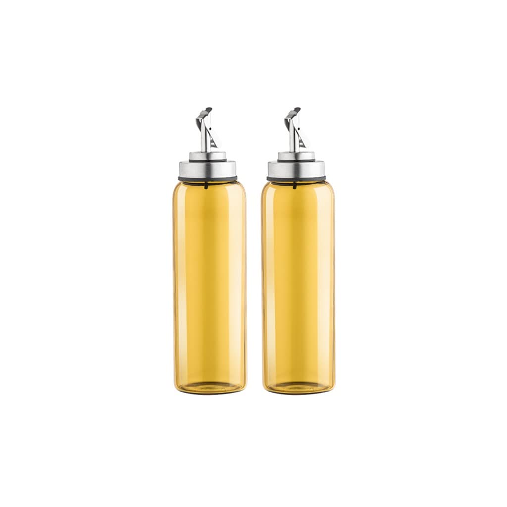 Botella de aceite de cocina a prueba de fugas SSDD con dispensador de vidrio automático amarillo